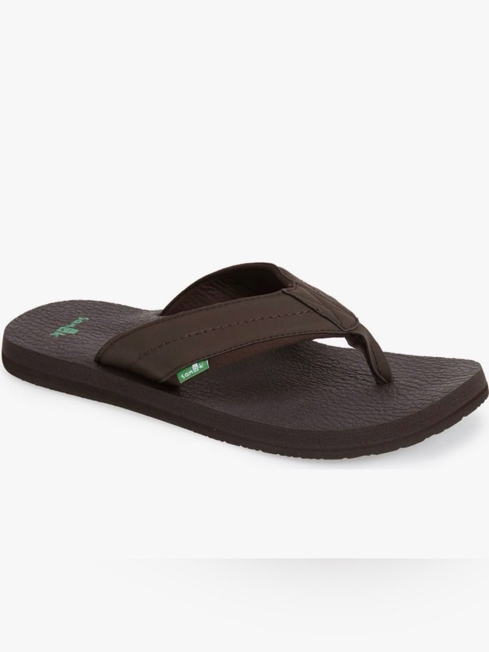 Sanuk Beer Cozy Brown Flip Flops Sz 8 Beach Casual Surfer